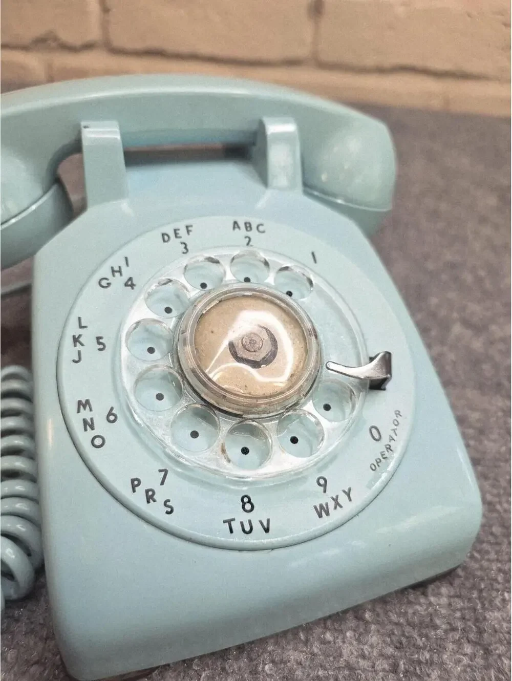 Rare EXCELLENT VINTAGE WESTERN ELECTRIC CLASSIC TEAL ROTARY DIAL DESK PHONE READ - Picture 4 of 9